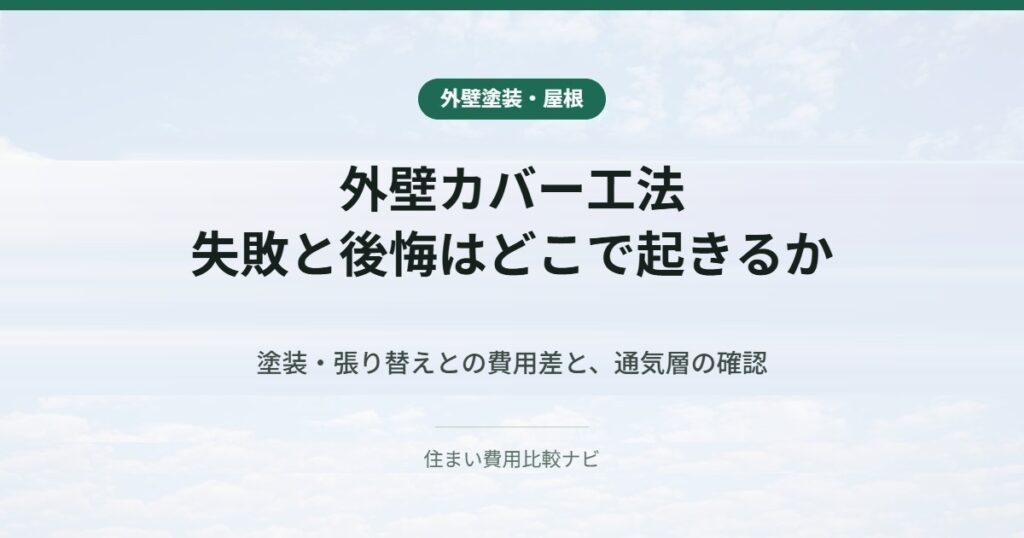 外壁カバー工法｜失敗と後悔はどこで起きるか