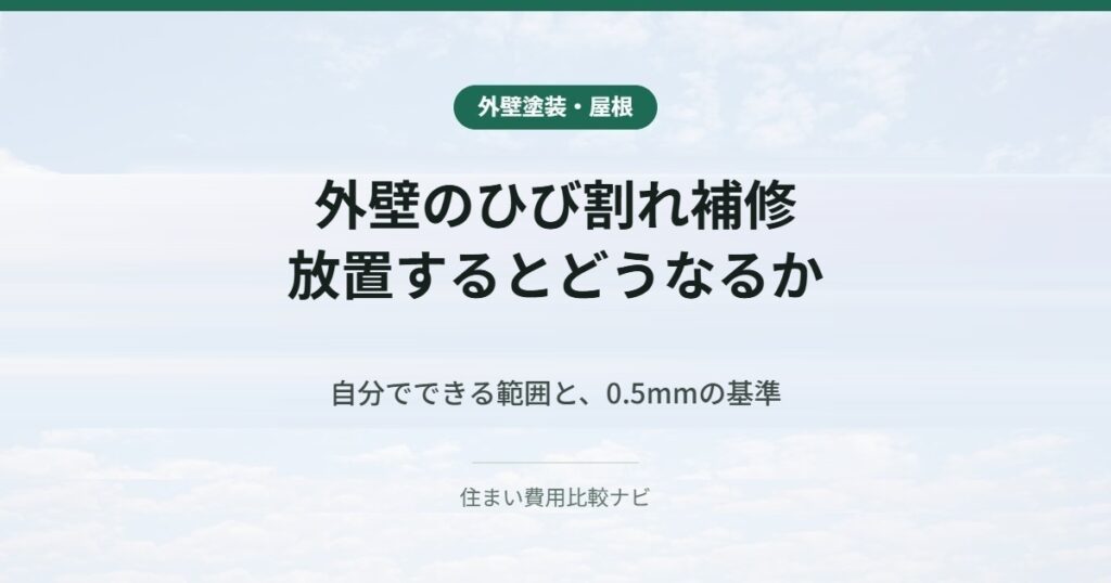 外壁のひび割れ補修｜放置するとどうなるか