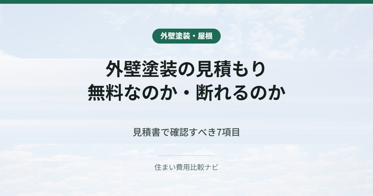 外壁塗装の見積もり|無料なのか・断れるのか