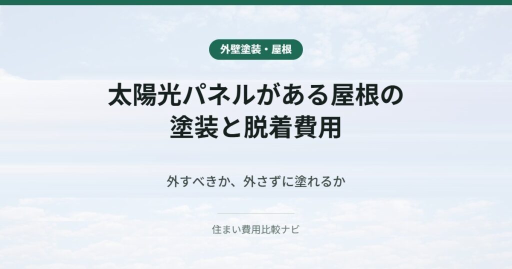 太陽光パネルがある屋根の塗装と脱着費用