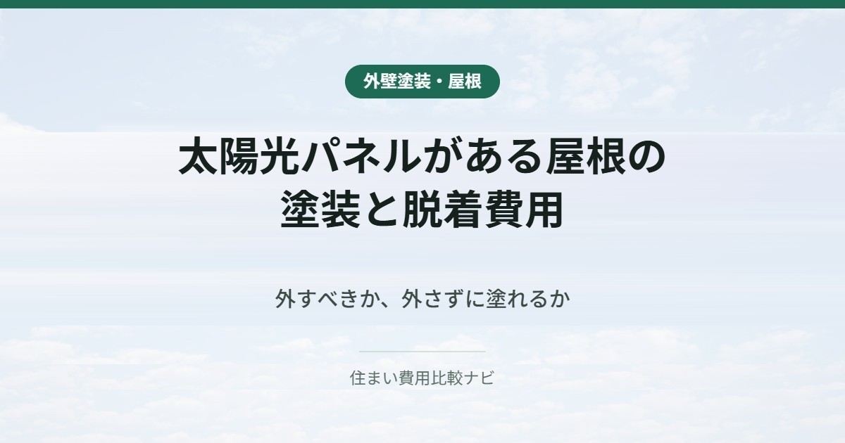 太陽光パネルがある屋根の塗装と脱着費用