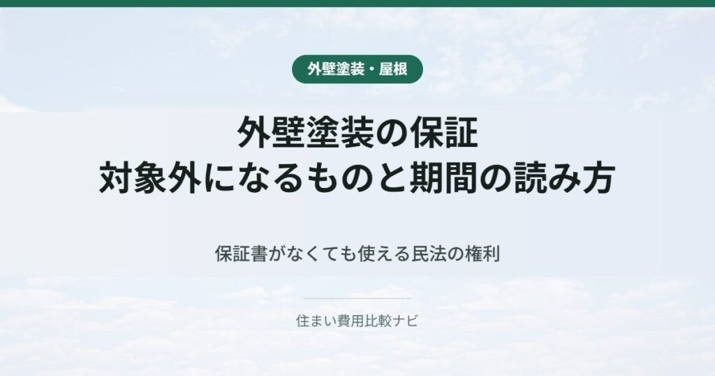 外壁塗装の保証 対象外になるものと期間の読み方