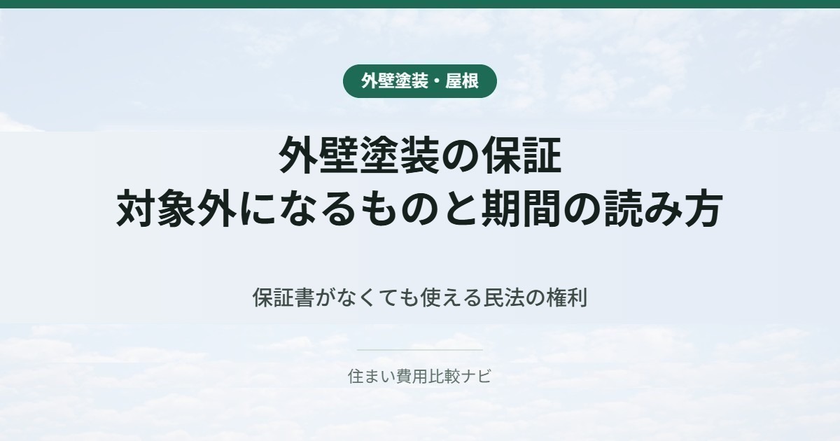 外壁塗装の保証 対象外になるものと期間の読み方