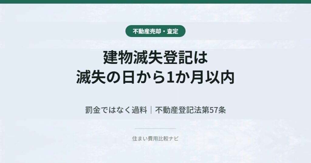 建物滅失登記は滅失の日から1か月以内